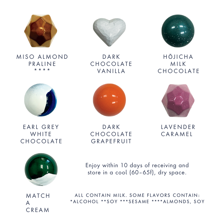 36 piece Assorted Bonbon Gift Box – Deux Cranes Chocolates and